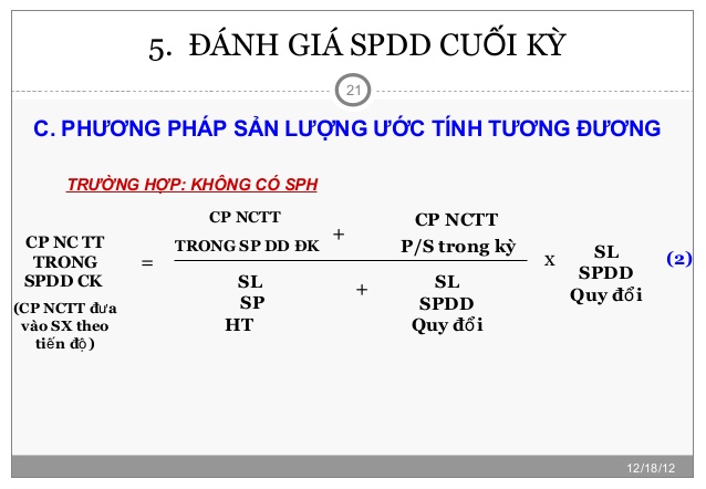 Đánh giá sản phẩm dở dang cuối kỳ